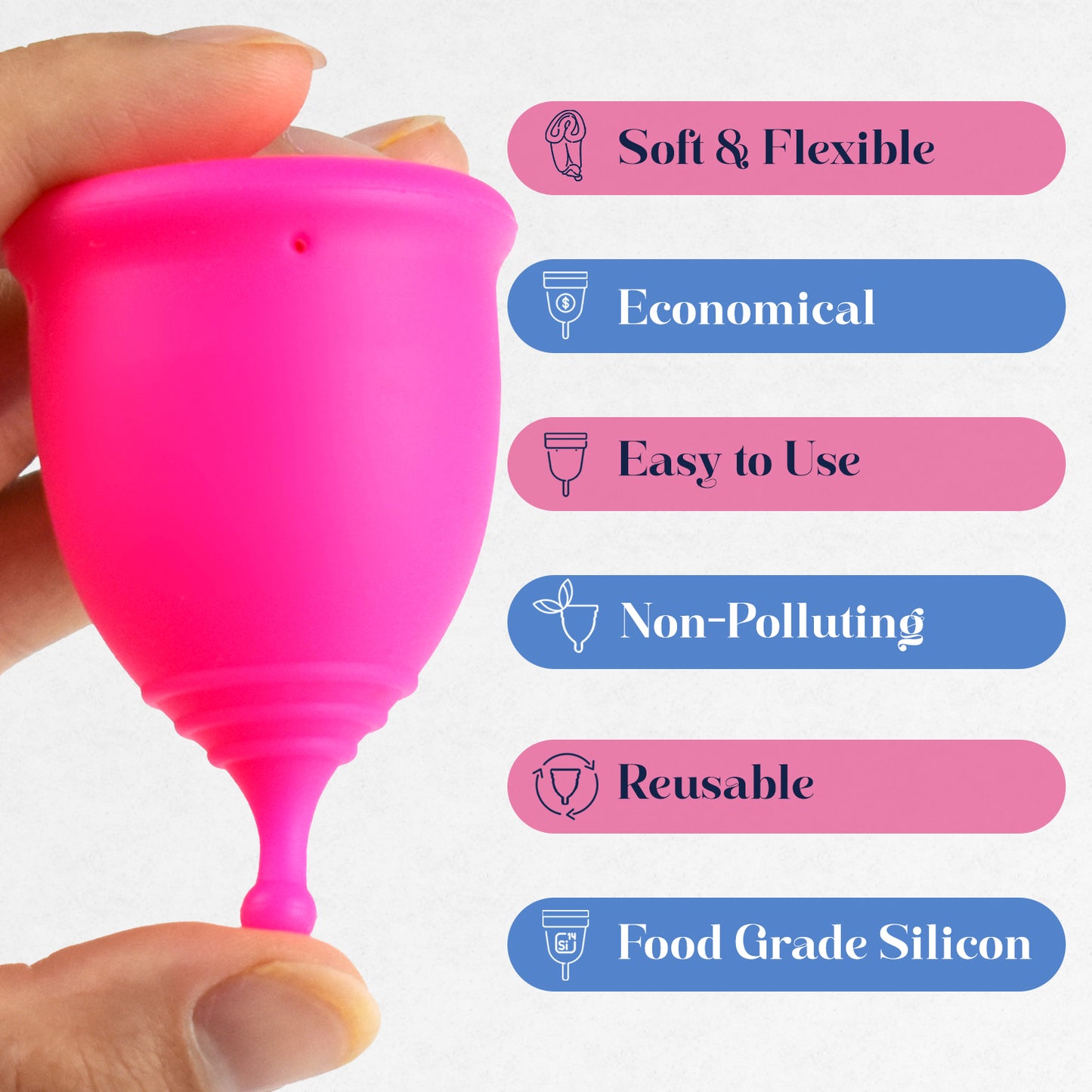 Menstrual Cup, Single Pack (Large) with Box - Pink