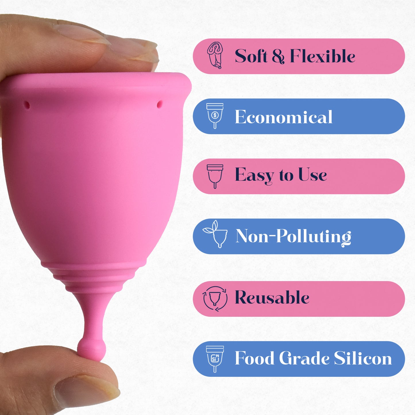 Menstrual Cup, Single Pack (Small) with Box - Pink