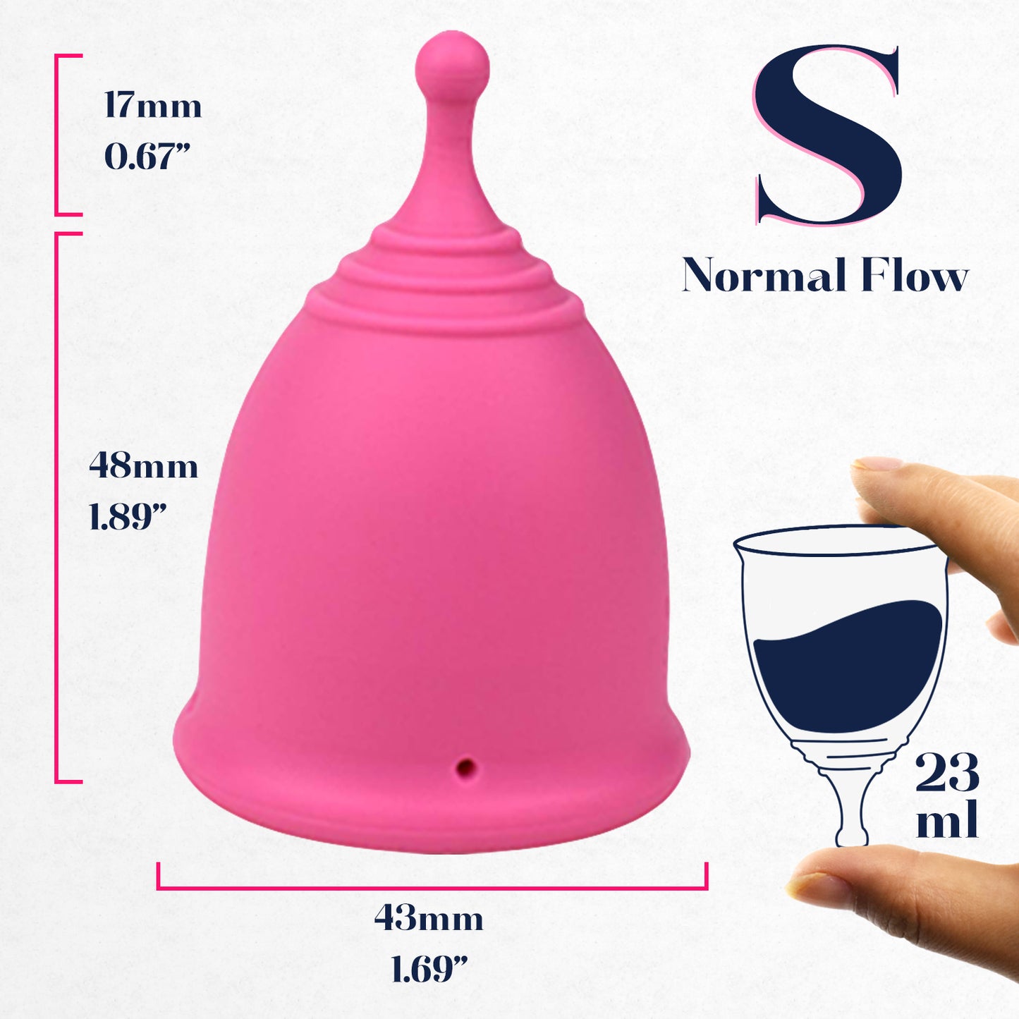 Menstrual Cup, Single Pack (Small) with Box - Pink