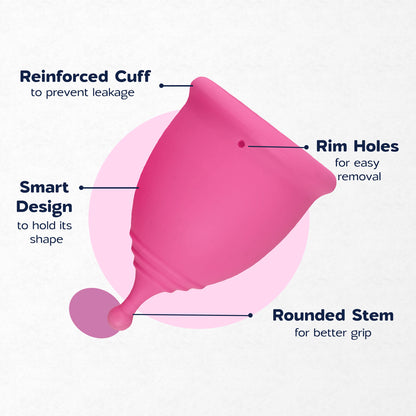 Menstrual Cup, Single Pack (Small) with Box - Pink