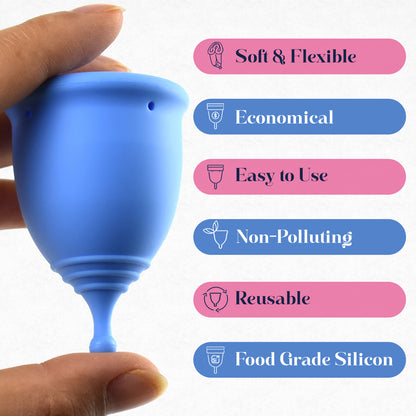 Menstrual Cup, Single Pack (Small) with Box - Blue