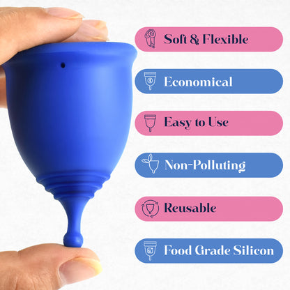 Menstrual Cup, Single Pack (Large) with Box - Blue